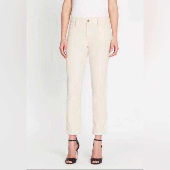 Frame Denim Le High Straight Cream Off White Corduroy Pants Size 26 - Picture 1 of 12